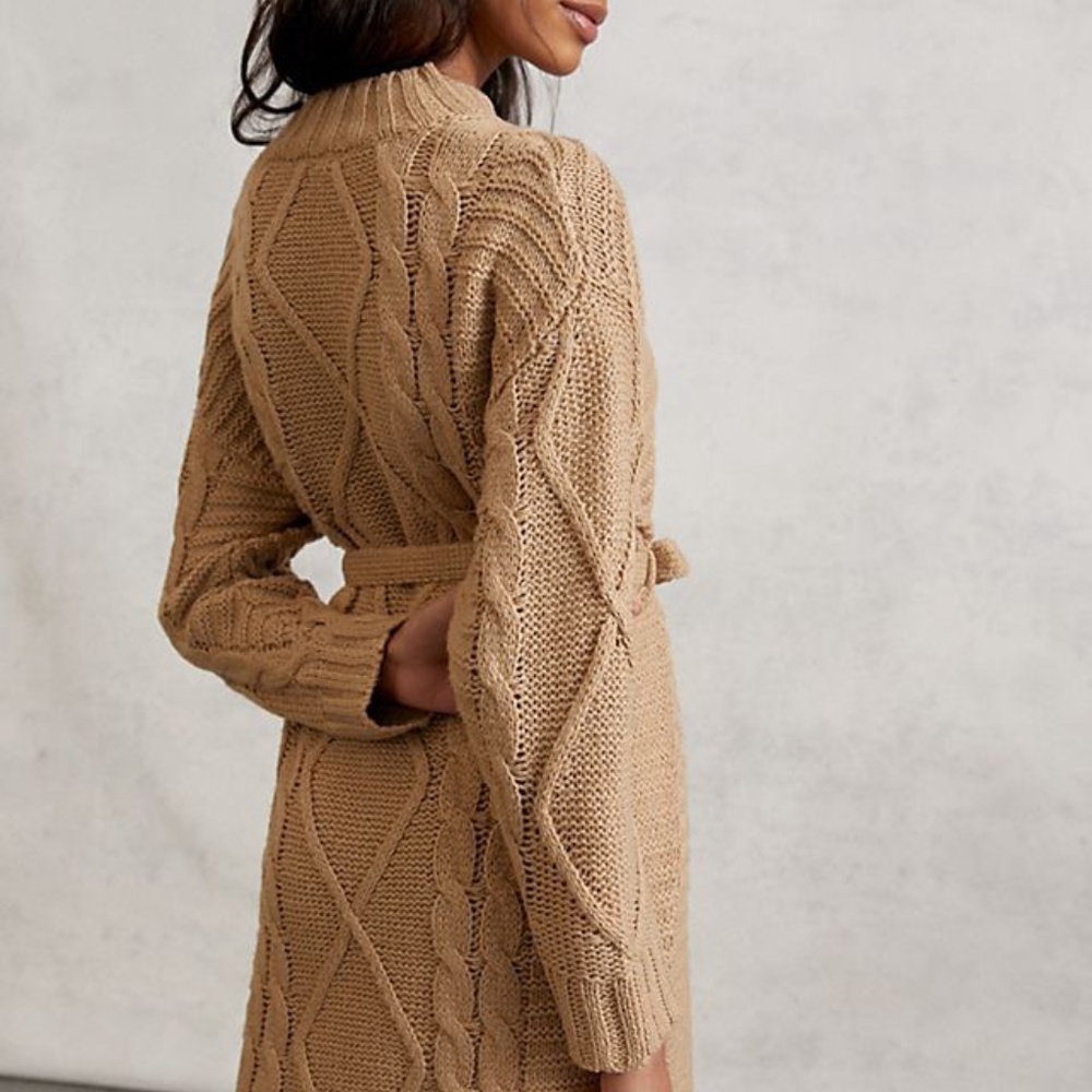 Anthropologie - Amado Leah Cable Knit Sweater Dress, Size L